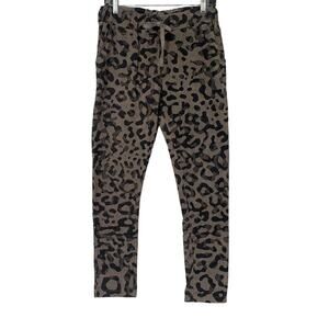 Brand Bazaar Leopard Drawstring Pants Stretch Medium Slip Pockets